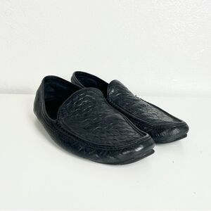 Coach C Print ‘Jake’ Mens Black Leather Loafers